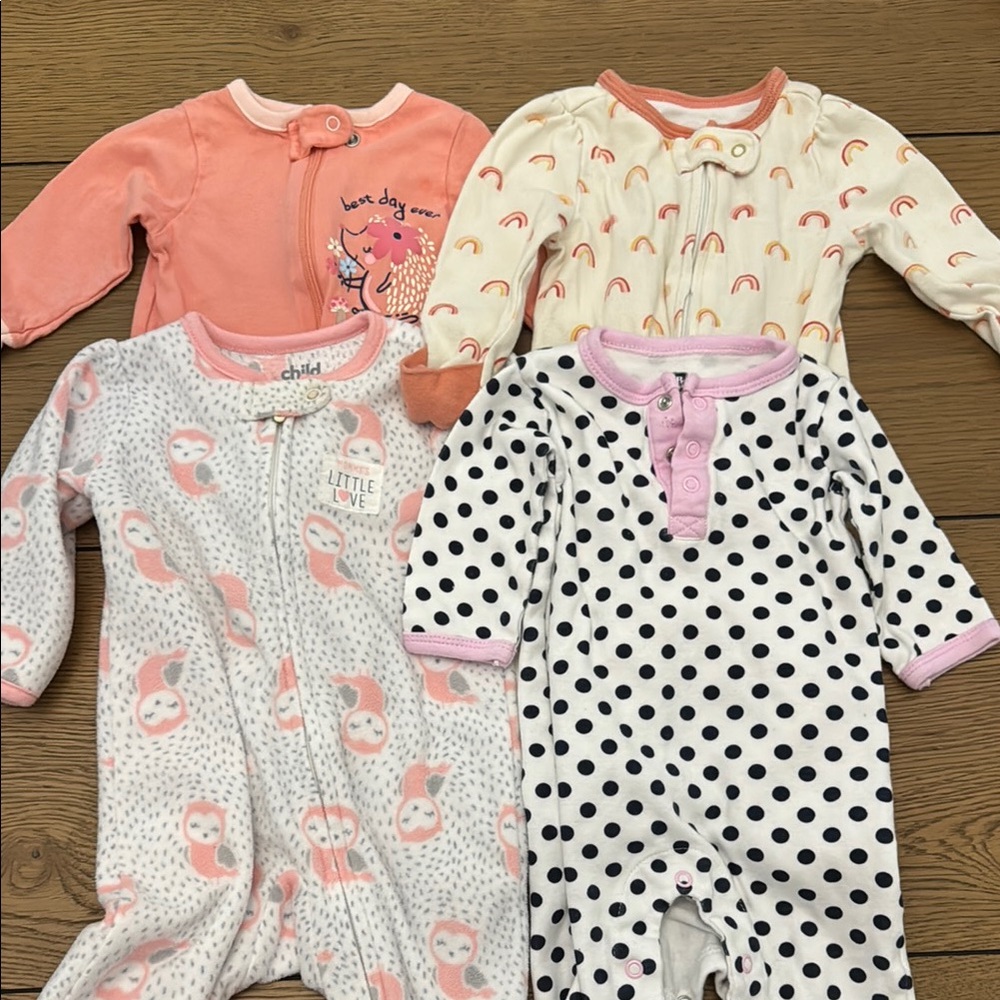Chic Pink and White Footies One Piece Collection